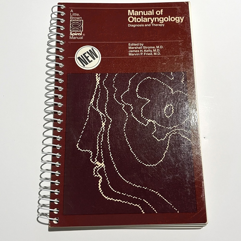 Manual of Otolaryngology Diagnosis and Therapy Spiral Book 1995 Medical VGUC
